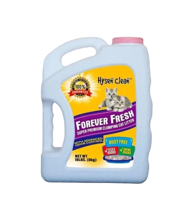 Наполнитель для кошачьих туалетов ультравпитывающий HYSEN CLEAN, Forever fresh, 8кг