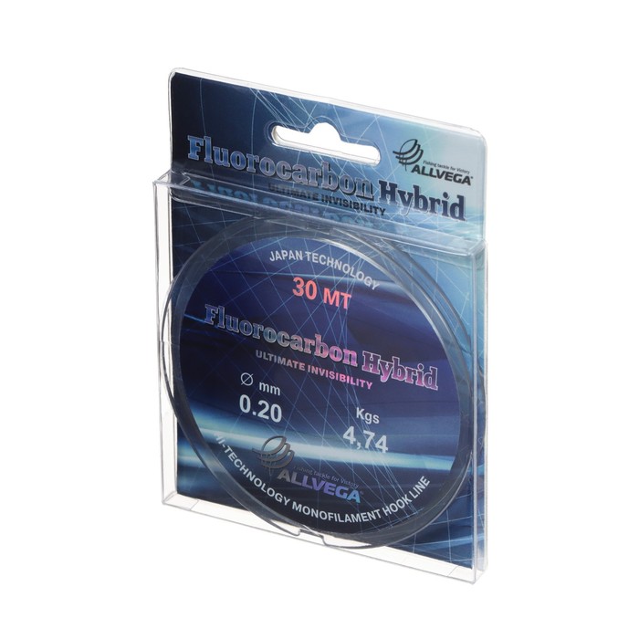 

Леска монофильная ALLVEGA "Fluorocarbon Hybrid" 30м 0,20мм, 4,74кг, флюорокарбон 65%, Прозрачный