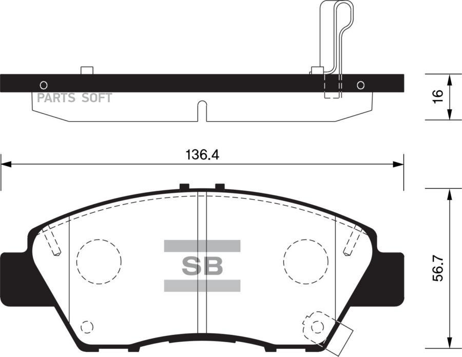 

Тормозные колодки Sangsin brake передние дисковые SP1463