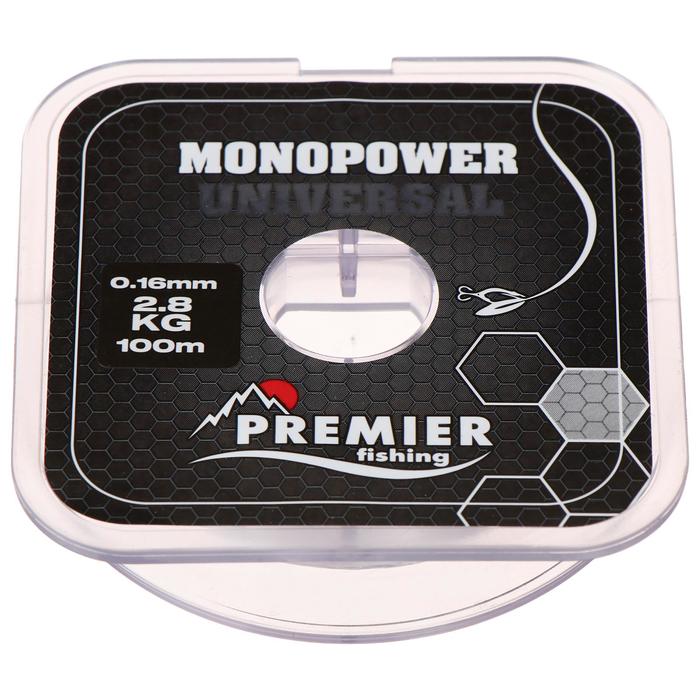 

Леска Premier fishing MONOPOWER Universal, 0,16 мм/100 м, Прозрачный