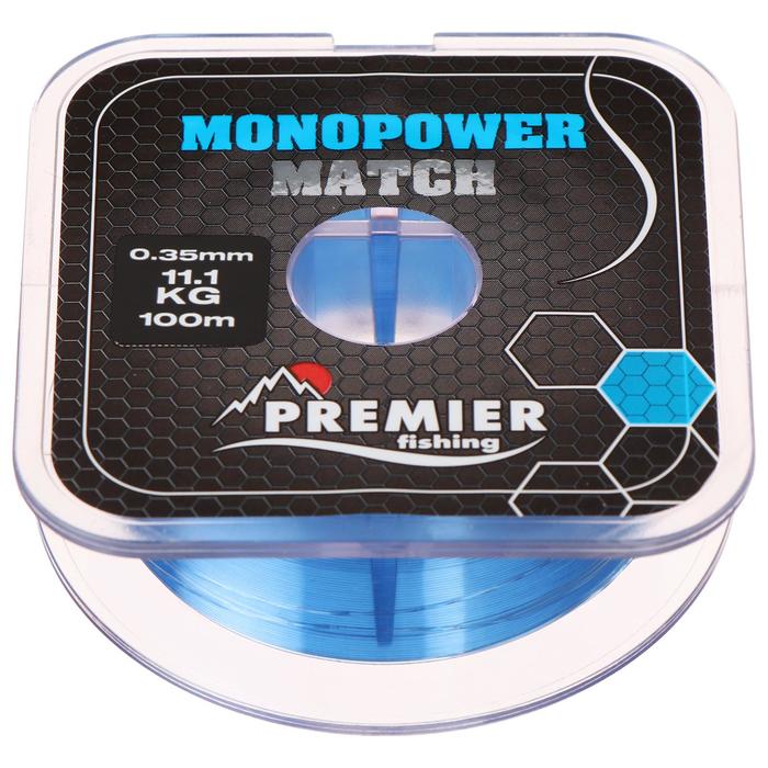 

Леска Premier fishing MONOPOWER Match, blue, 0,35 мм/100 м, Голубой, Monopower Match