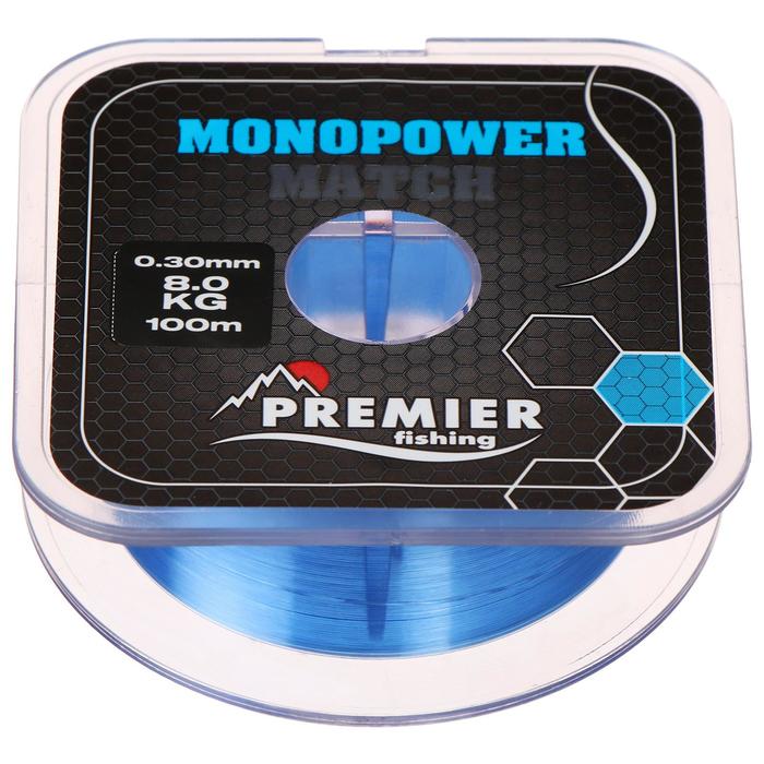 

Леска Premier fishing MONOPOWER Match, blue, 0,30 мм/100 м, Голубой