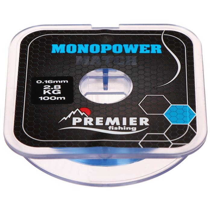 Леска Premier fishing MONOPOWER Match, blue, 0,16 мм/100 м