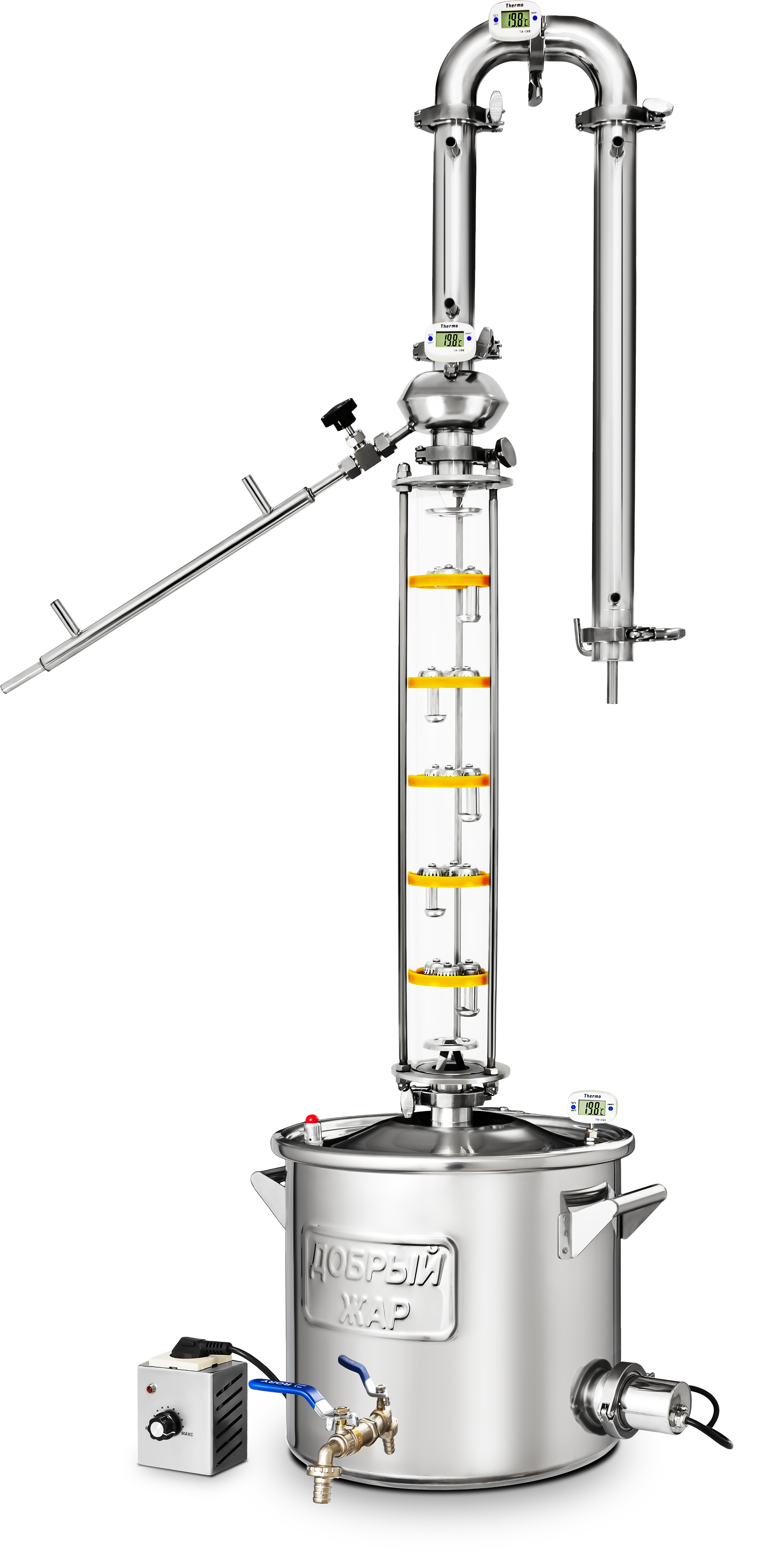 фото Самогонный аппарат 40л. дистиллятор добрый жар "титан" съемный тэн.