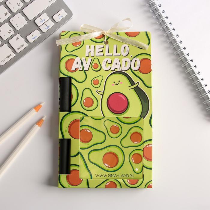 Набор Hello, AVOCADO, блок бумаги и ручка пластик, (2шт.)