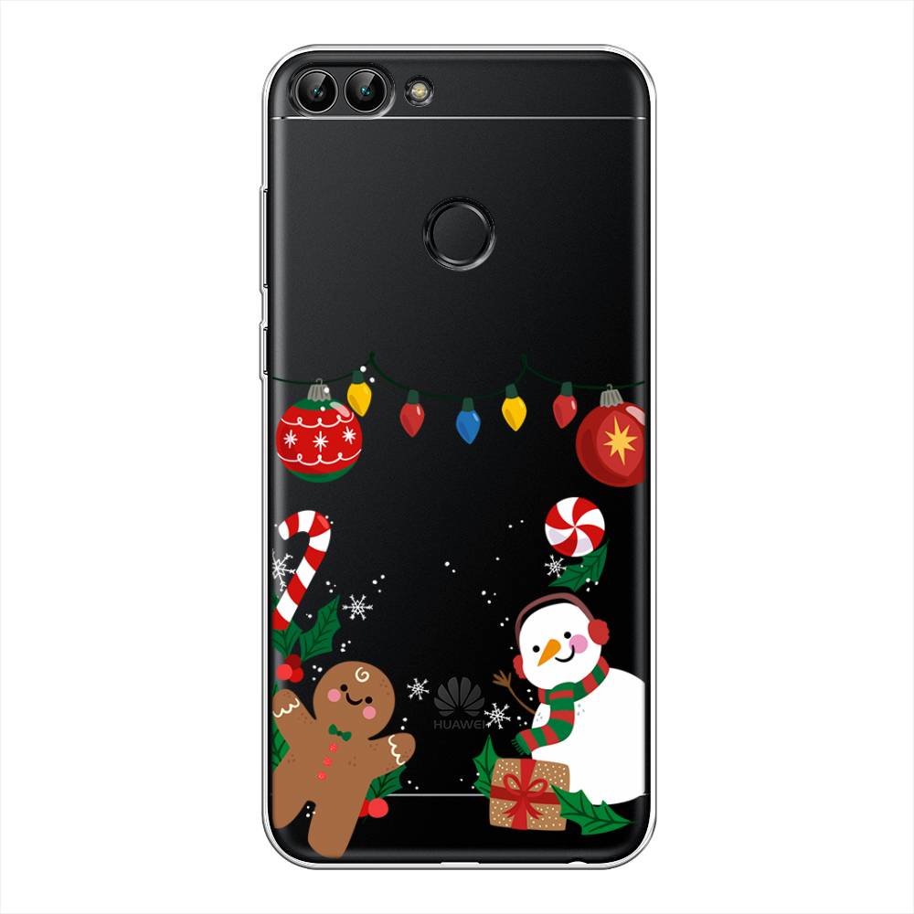 

Чехол на Huawei P Smart "Новогоднее настроение", Коричневый;красный;зеленый, 64050-5