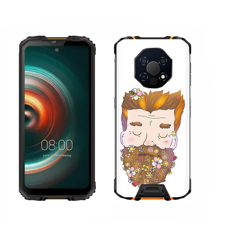 

Чехол MyPads Tocco для Oukitel WP13 мужчина с цветами в бороде, Прозрачный, Tocco