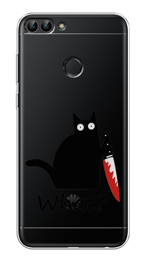 

Чехол на Huawei P Smart "Котик с ножом", Черный;красный, 64050-6