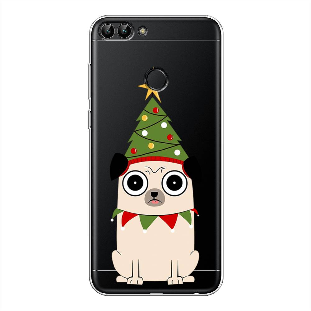 

Чехол на Huawei P Smart "Собачка с ёлочкой", Бежевый;красный;зеленый, 64050-1
