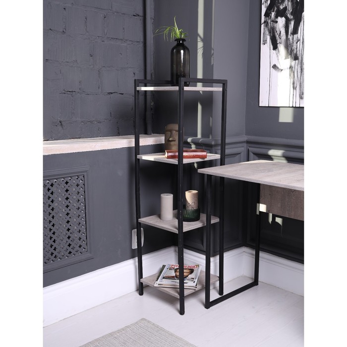 

Стеллаж ENERGY loft, 120 х 35 х 35 см, чёрный, дуб сантана, Черный