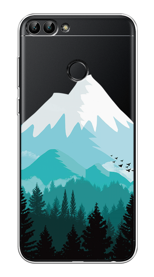 

Чехол на Huawei P Smart "Синяя снежная гора", Белый;голубой, 64050-2
