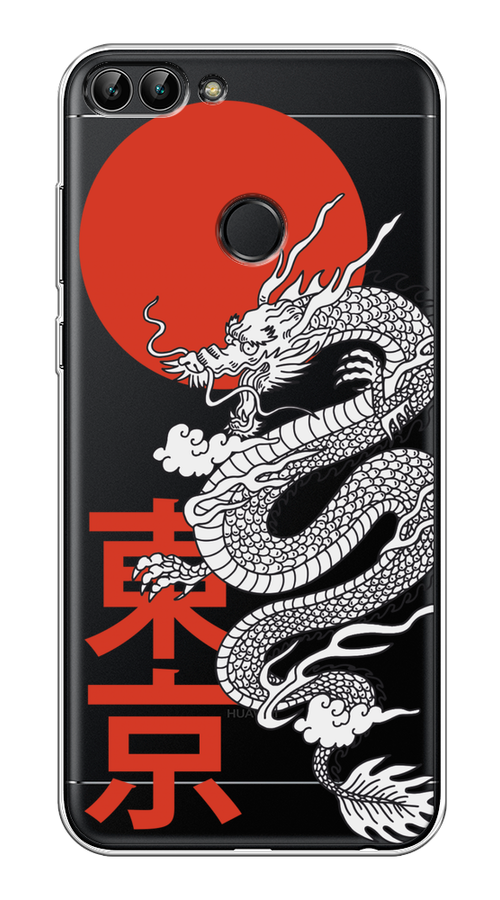 

Чехол на Huawei P Smart "Китайский дракон", Черный;красный;белый, 64050-1