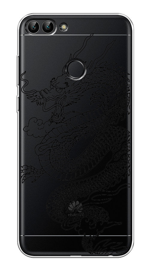 

Чехол на Huawei P Smart "Большой китайский дракон", Черный;серый, 64050-1