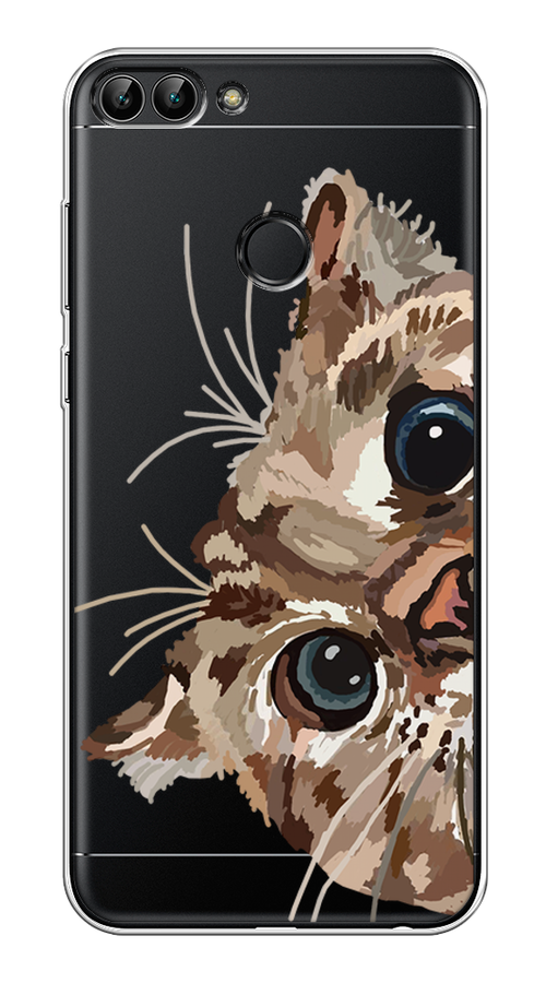 

Чехол на Huawei P Smart "Любопытный кот", Коричневый;синий;черный, 64050-1