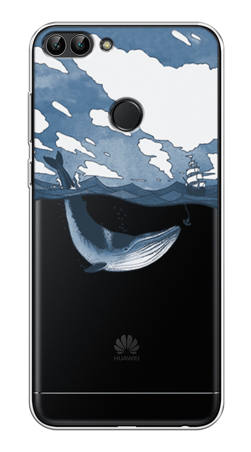 

Чехол на Huawei P Smart "Большой кит", Синий, 64050-1