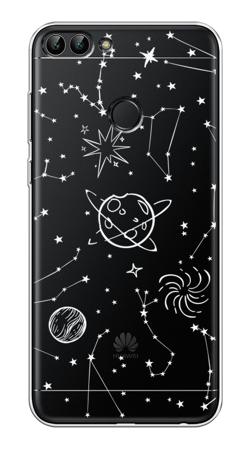 

Чехол на Huawei P Smart "Планеты в космосе", Белый, 64050-2