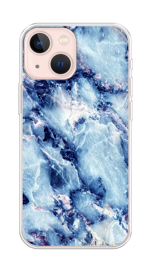 

Чехол на Apple iPhone 13 mini "Мрамор с синими прожилками", Синий, 14150-3