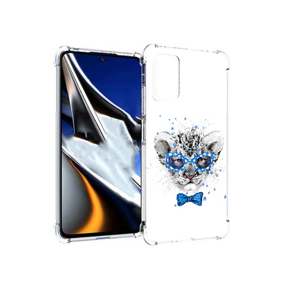

Чехол MyPads Tocco для Xiaomi Poco X4 Pro 5G тигренок с бабочкой, Прозрачный, Tocco
