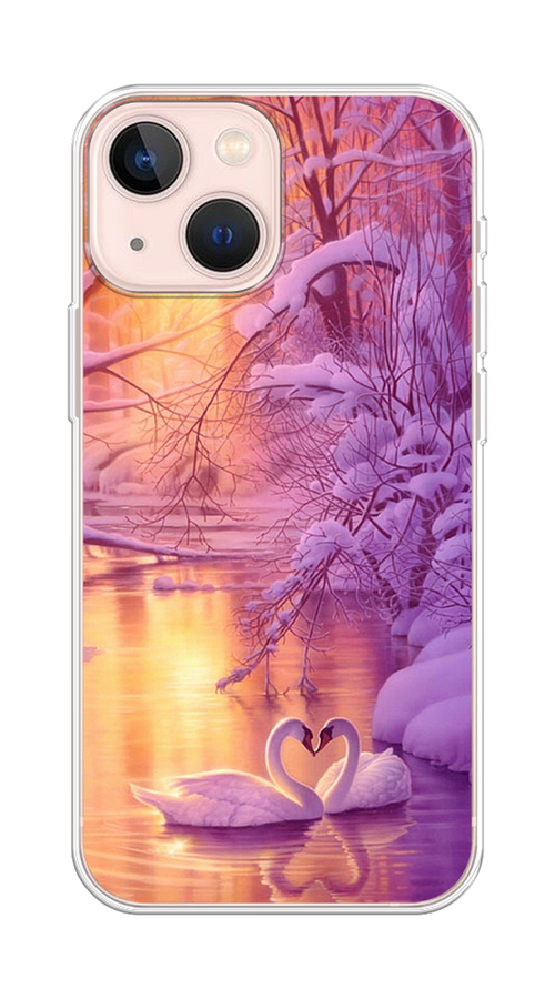 

Чехол на Apple iPhone 13 mini "Зима 1", Фиолетовый;желтый, 14150-2
