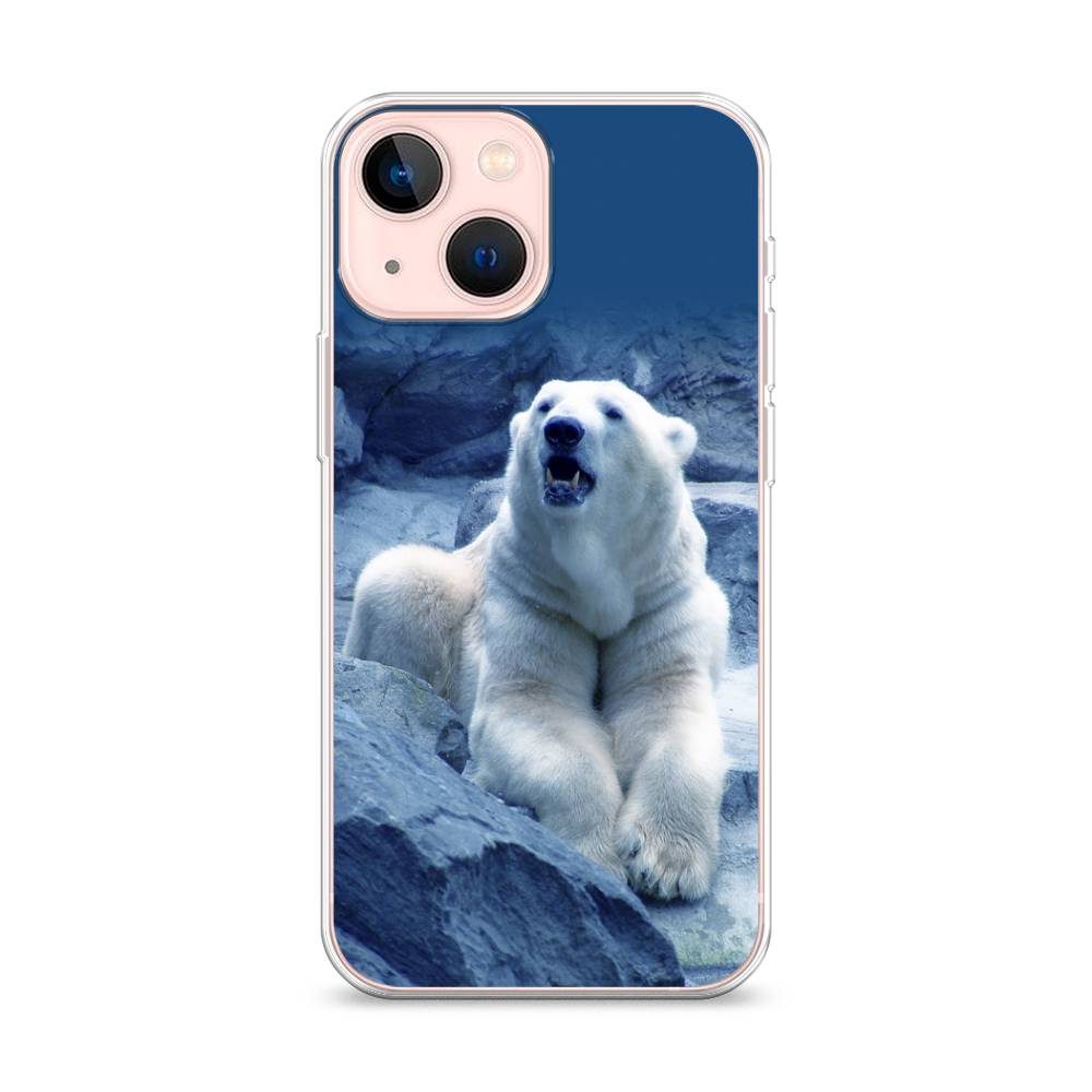

Чехол для Apple iPhone 13 mini "Белый медведь", Голубой;белый, 14150-1