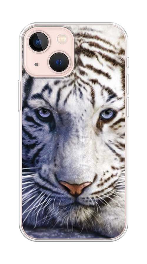 

Чехол на Apple iPhone 13 mini "Бенгальский тигр", Коричневый;белый, 14150-1