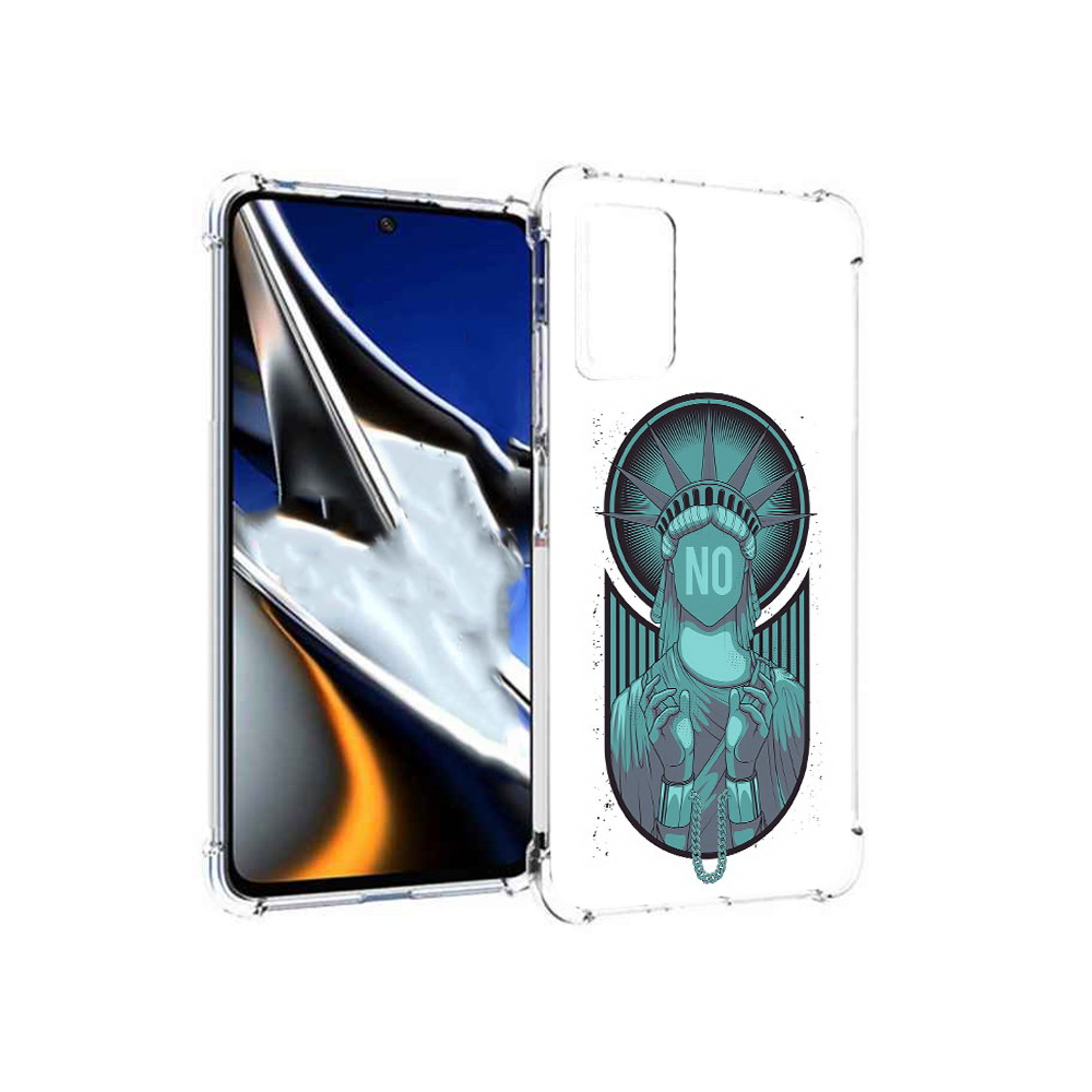 

Чехол MyPads Tocco для Xiaomi Poco X4 Pro 5G статуя свободы зеленый, Прозрачный, Tocco