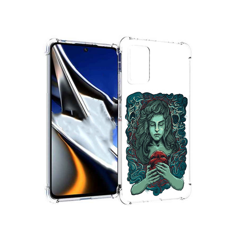 

Чехол MyPads Tocco для Xiaomi Poco X4 Pro 5G спящая девушка, Прозрачный, Tocco