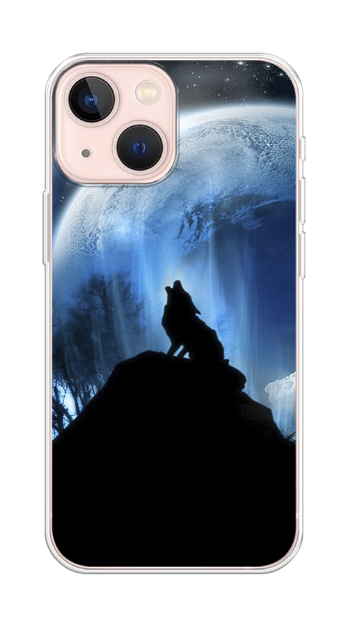 

Чехол на Apple iPhone 13 mini "Волк 2", Синий;черный;белый, 14150-1