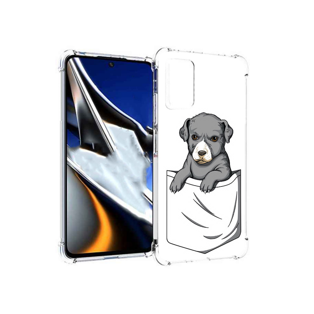 

Чехол MyPads Tocco для Xiaomi Poco X4 Pro 5G собачка в кармане, Прозрачный, Tocco