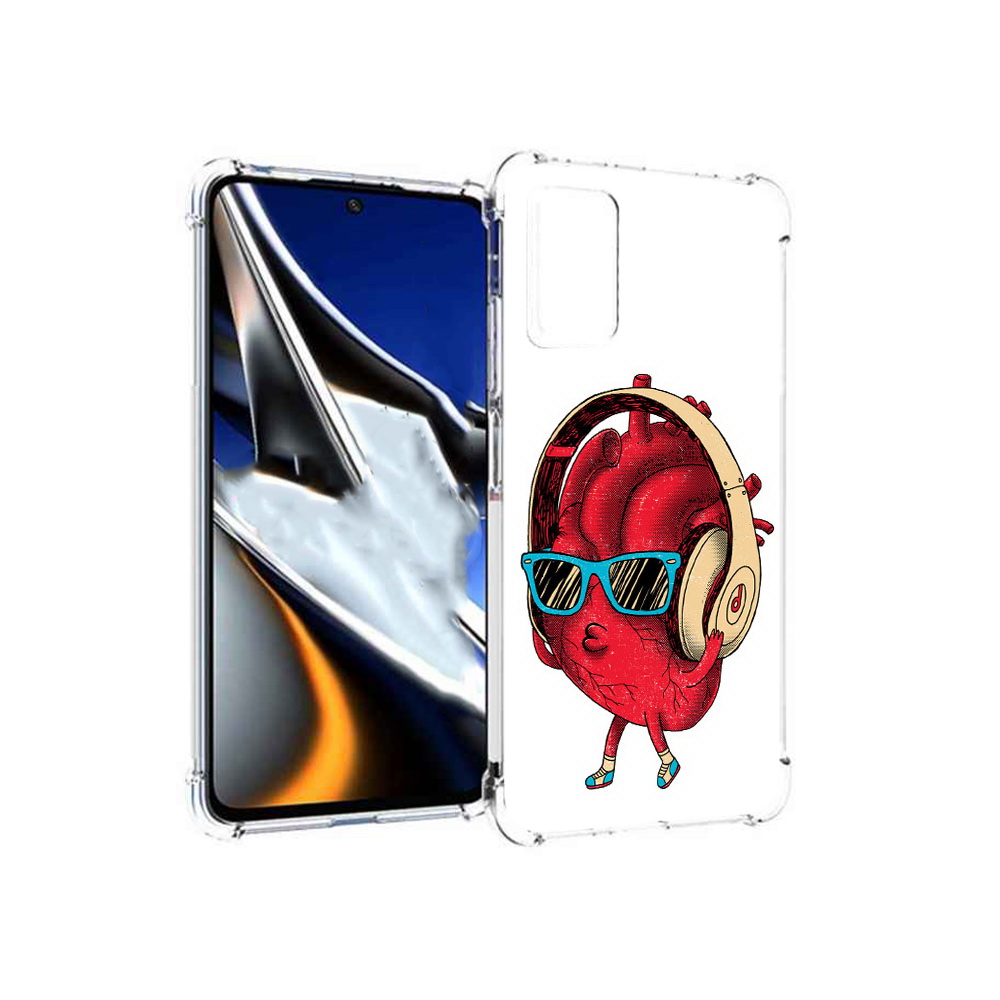 

Чехол MyPads Tocco для Xiaomi Poco X4 Pro 5G слушай сердце, Прозрачный, Tocco