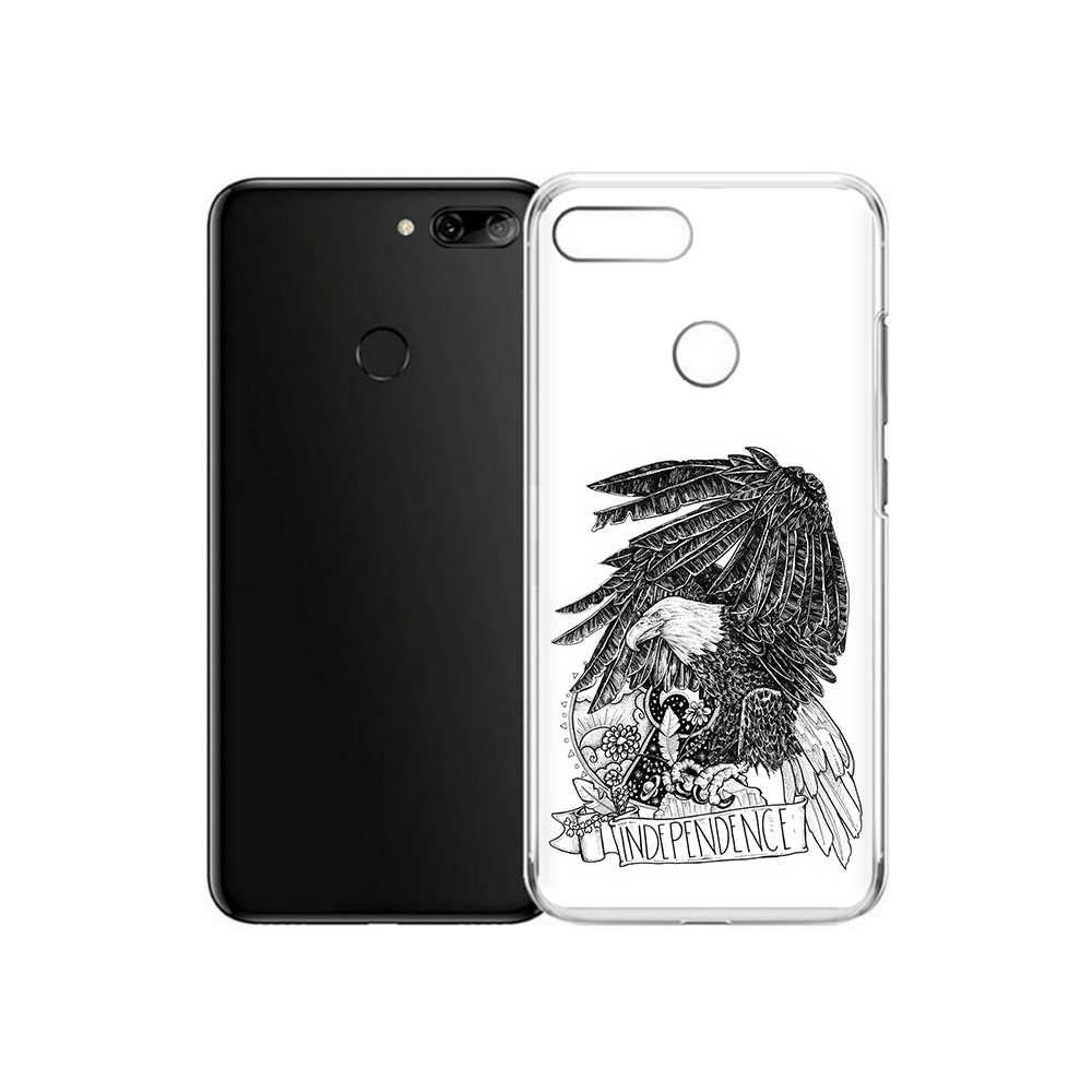 

Чехол MyPads Tocco для Alcatel 1S черно белый сокол (PT227137.662.688), Прозрачный, Tocco