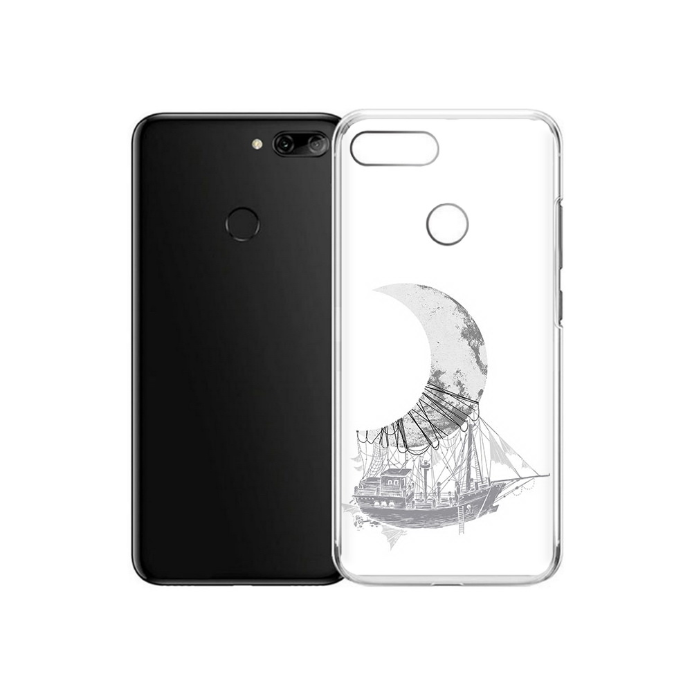 

Чехол MyPads Tocco для Alcatel 1S черно белый корабль полумесяц (PT227137.662.684), Прозрачный, Tocco
