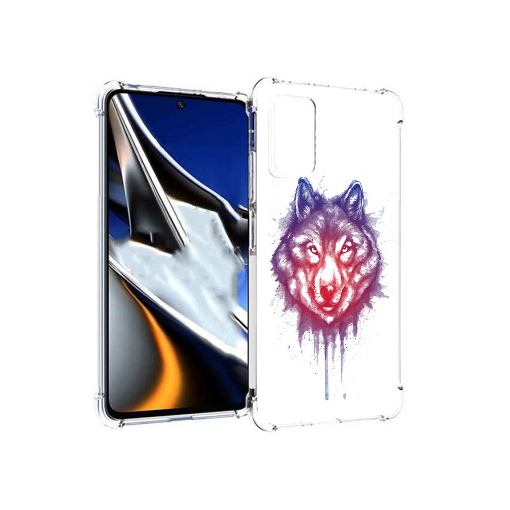 

Чехол MyPads Tocco для Xiaomi Poco X4 Pro 5G пушистый волк, Прозрачный, Tocco