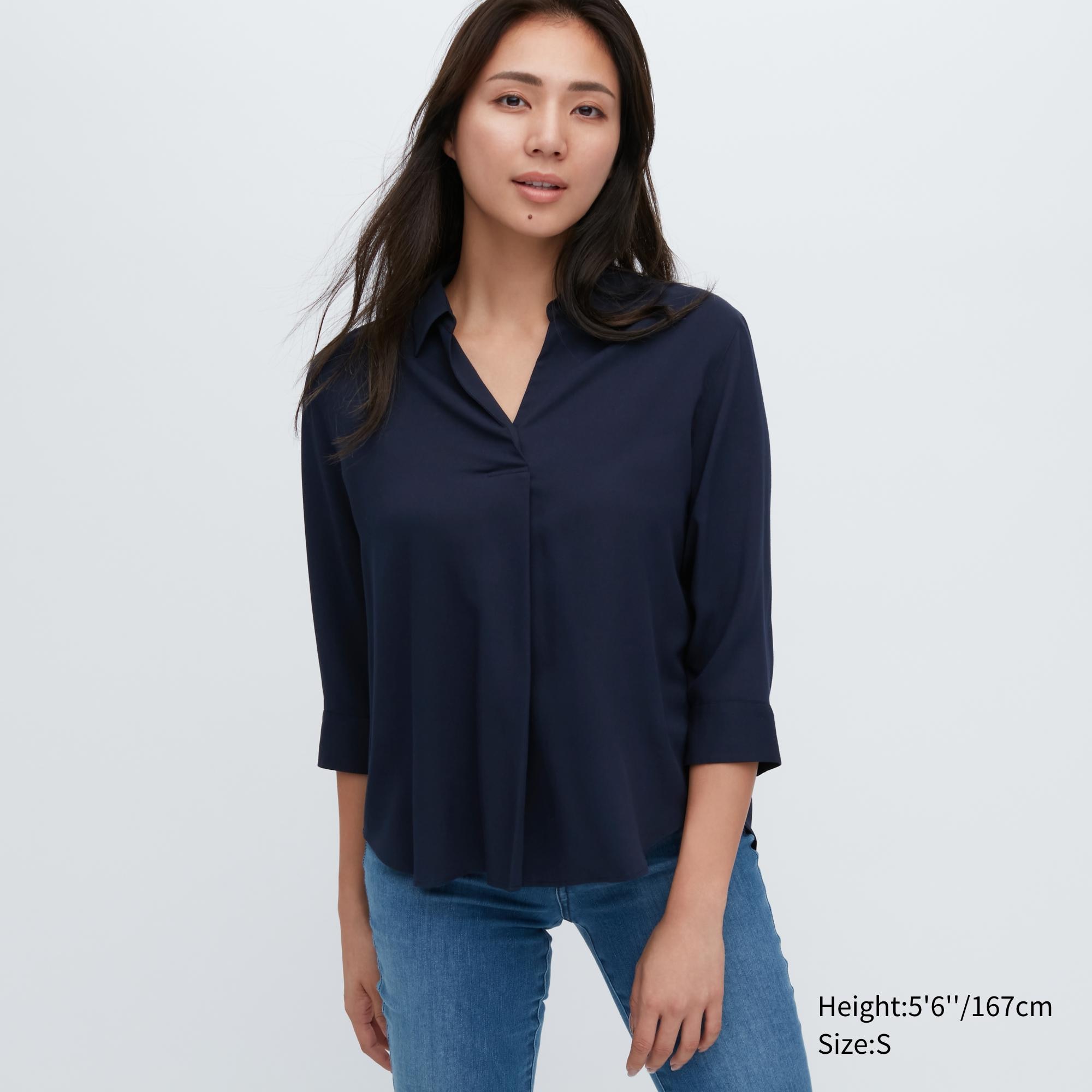 

Блуза женская UNIQLO 455736COL69 синяя M (доставка из-за рубежа), Синий, 455736COL69