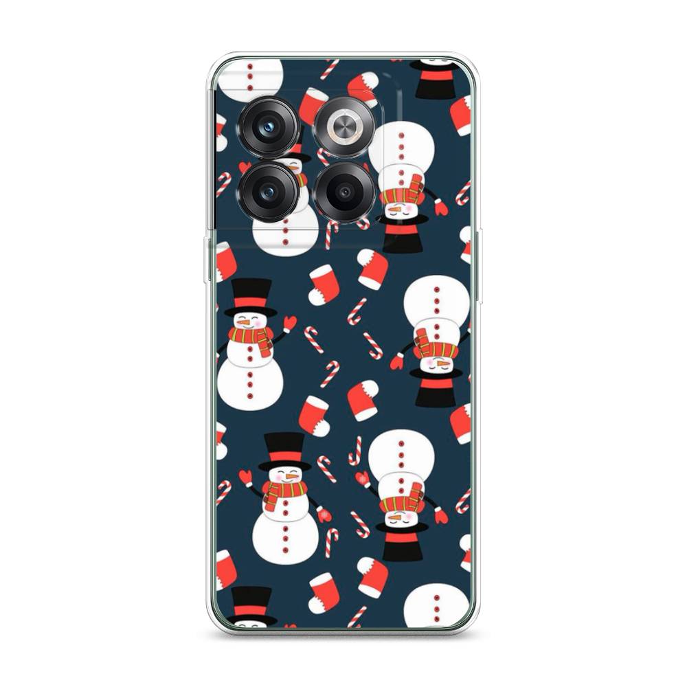 

Чехол на OnePlus Ace Pro "Синие снеговики", Синий;белый;красный, 153350-5