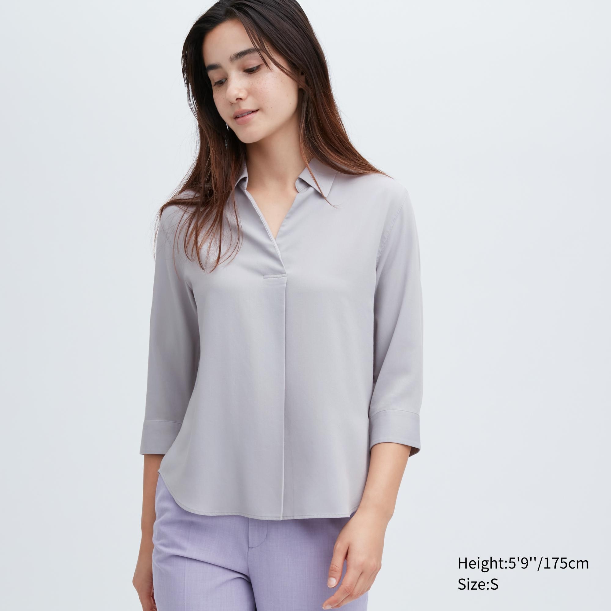 

Блуза женская UNIQLO 455736COL03 серая S (доставка из-за рубежа), Серый, 455736COL03