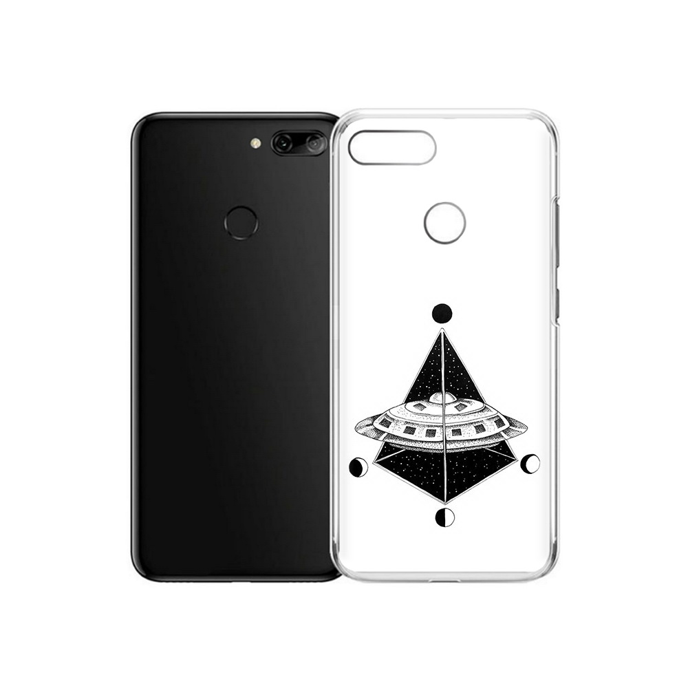 

Чехол MyPads Tocco для Alcatel 1S черно белая летающая тарелка (PT227137.662.679), Прозрачный, Tocco