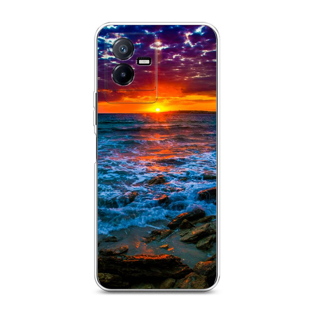 

Чехол для Vivo Y73t "Закат 1", Оранжевый;синий, 268050-2