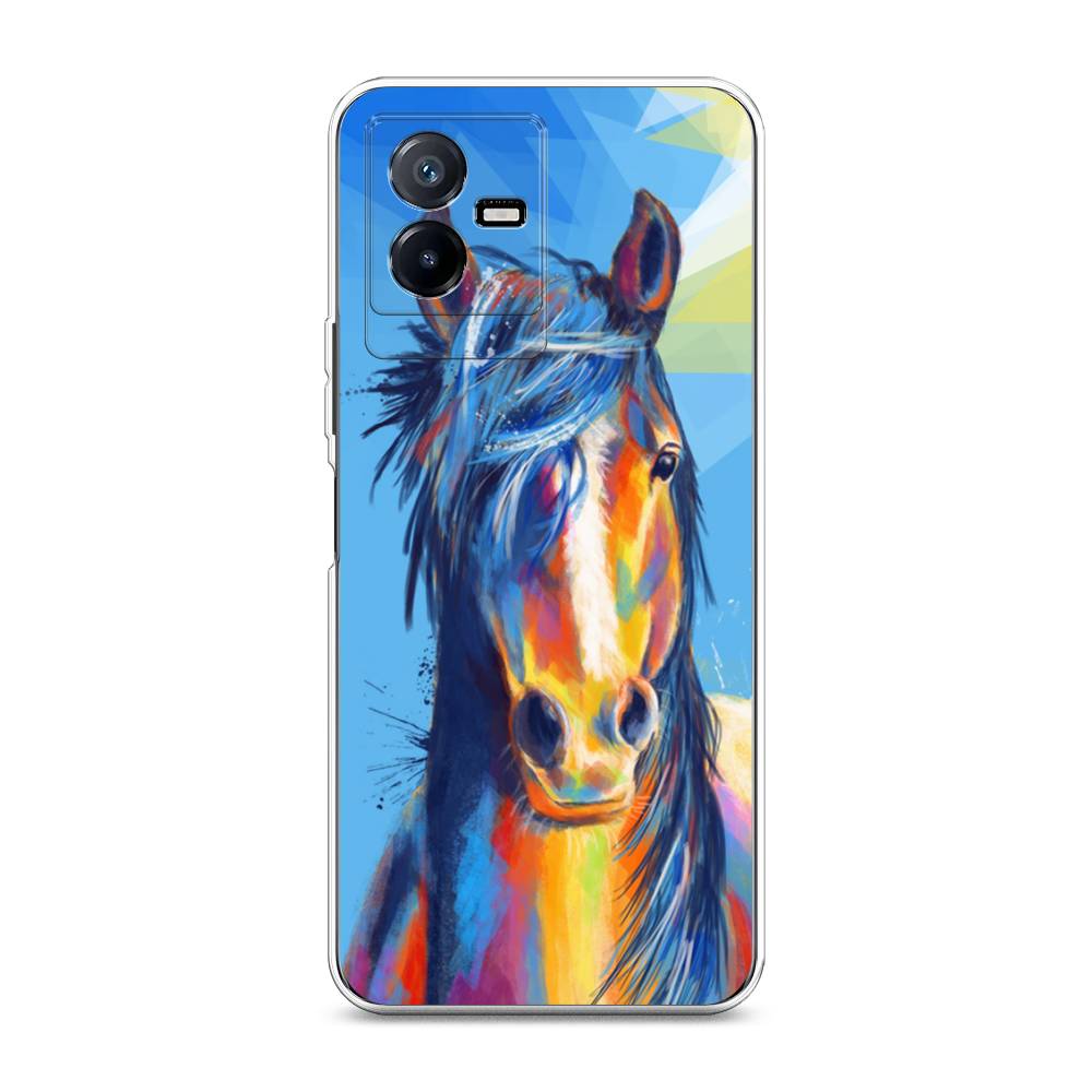 

Чехол для Vivo Y73t "Лошадь арт 3", Голубой;желтый;синий, 268050-1