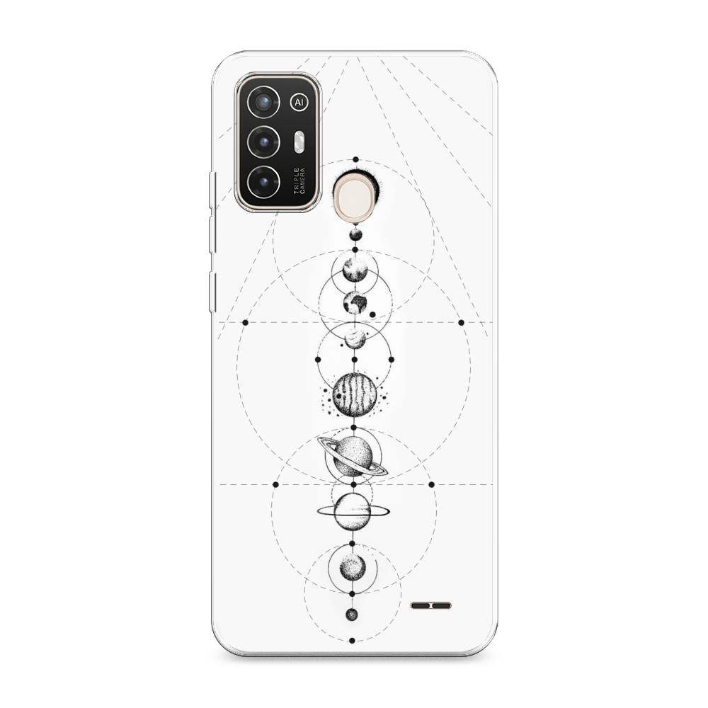

Чехол на ZTE Blade A52 "Парад планет", Серый, 136250-2