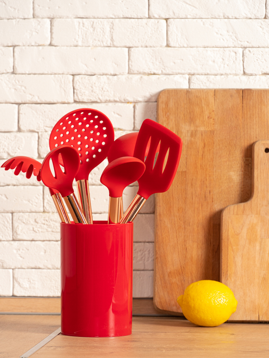 фото Ab8835-2sil03 набор кухонных принадлежностей simple pleasures красный