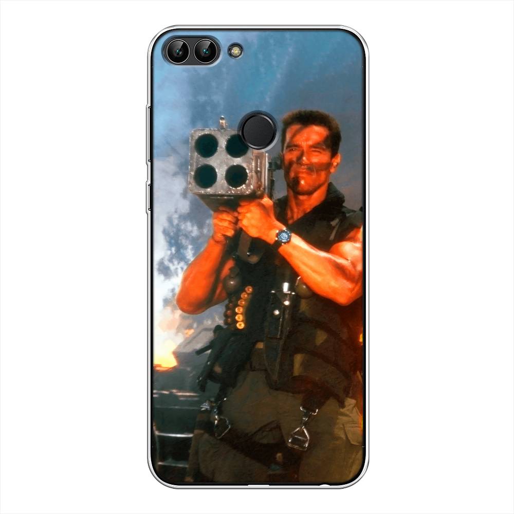 

Чехол на Huawei P Smart "Арнольд Шварцнеггер с базукой", Голубой;коричневый, 64050-6