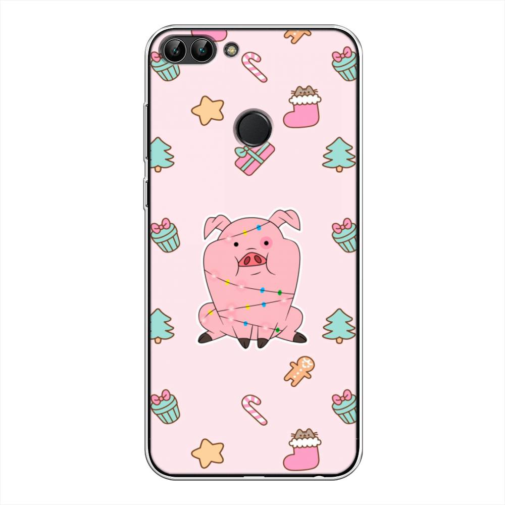 

Чехол на Huawei P Smart "Розовая свинка", Розовый;зеленый, 64050-5
