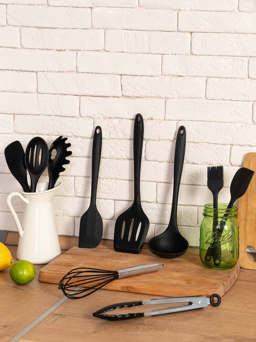 фото Hc010sil01 набор кухонных принадлежностей simple pleasures черный