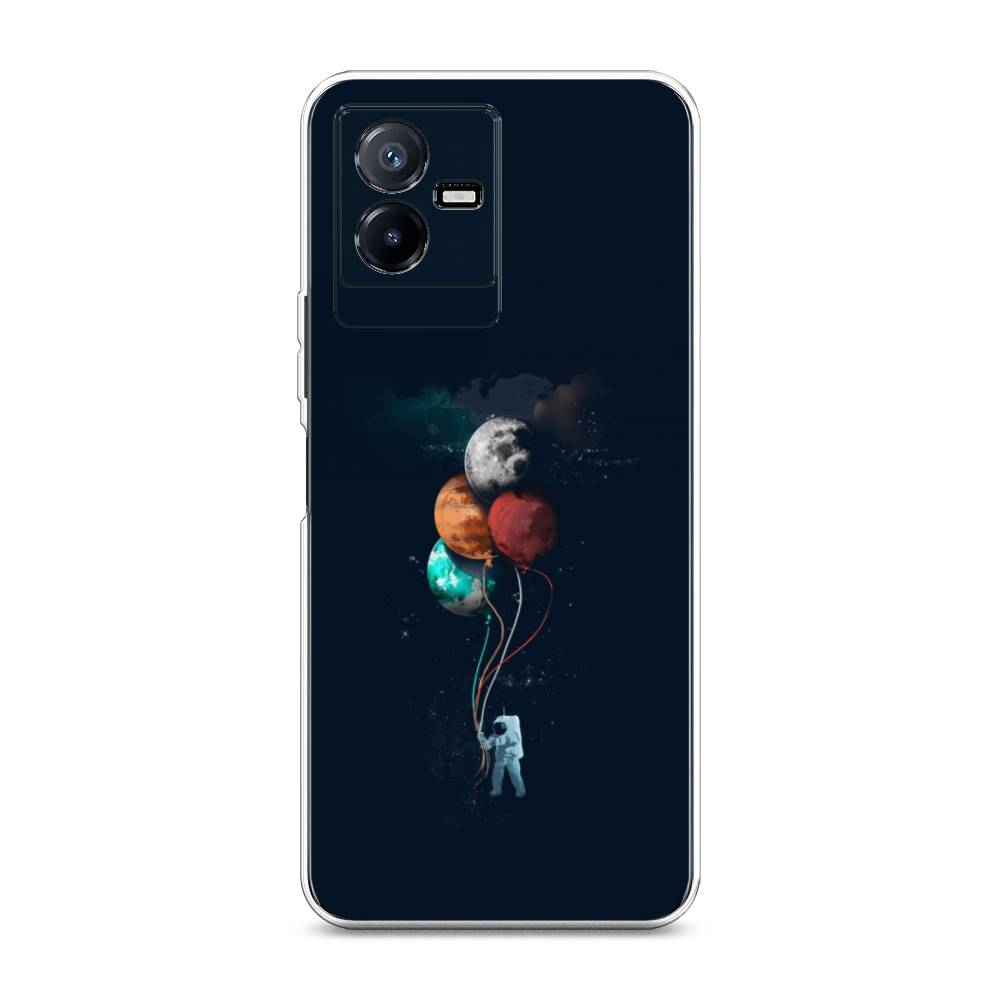 

Чехол для Vivo Y73t "Космонавт с шариками", Разноцветный, 268050-4