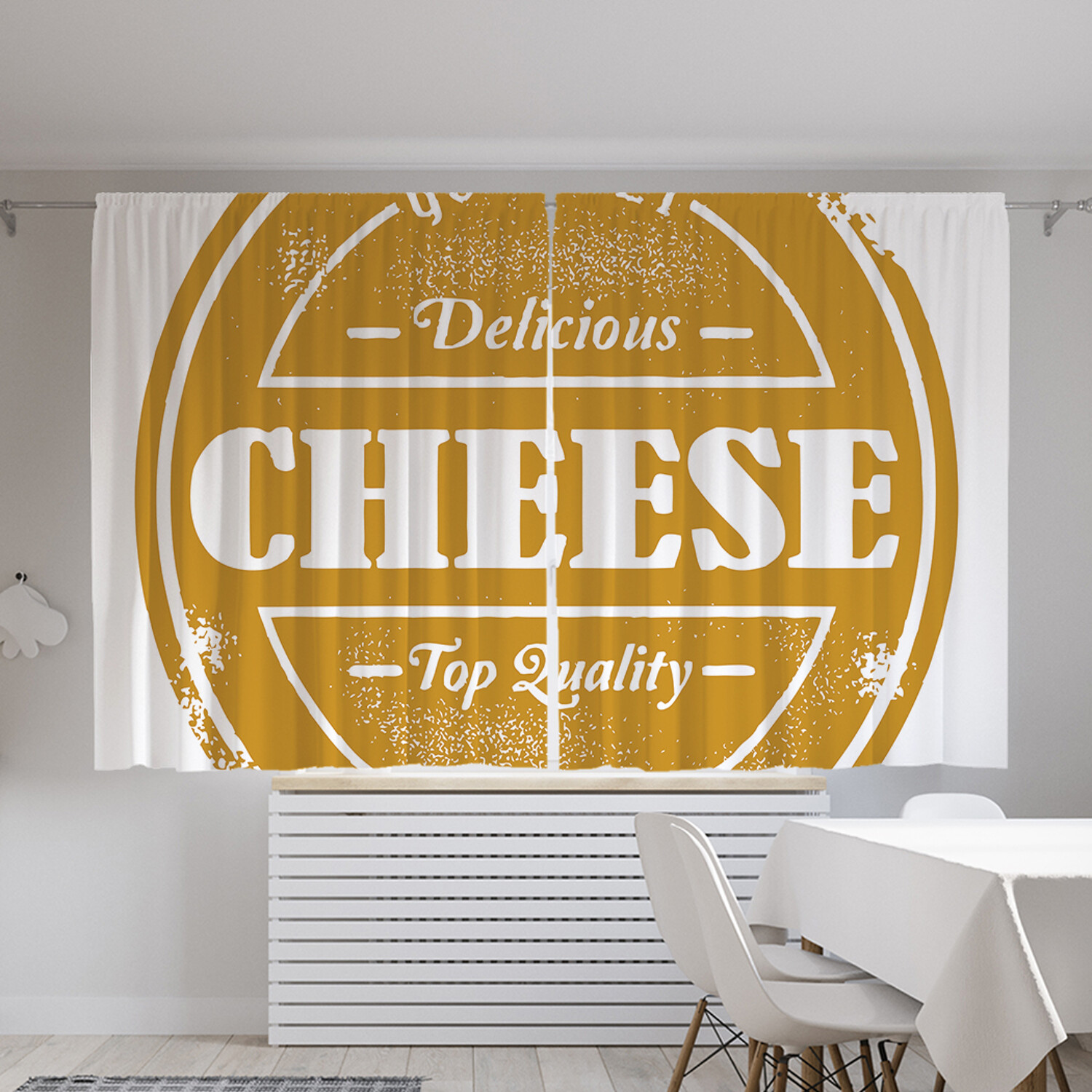 фото Классические шторы joyarty "сыр для гурмана", серия oxford delux, 2 полотна 145x180 см