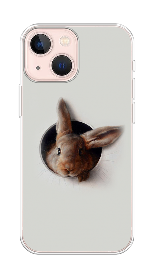 

Чехол на Apple iPhone 13 mini "Любопытный кролик", Серый;коричневый, 14150-1