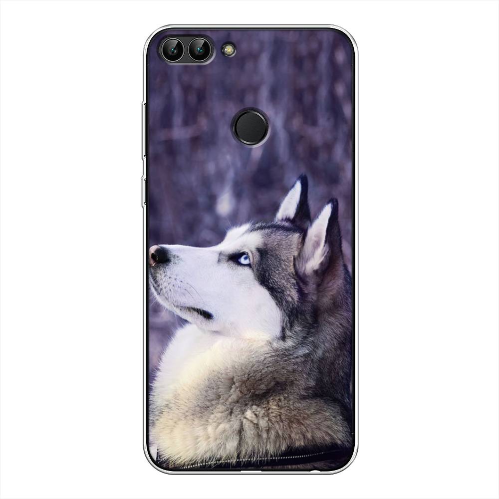 

Чехол на Huawei P Smart "Хаски 1", Фиолетовый;белый, 64050-1