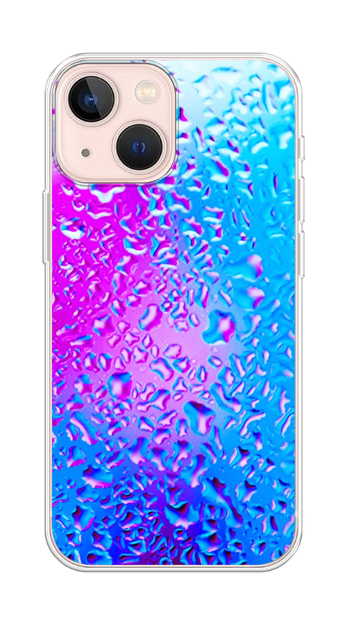 

Чехол на Apple iPhone 13 mini "Капли на стекле", Голубой;розовый, 14150-3