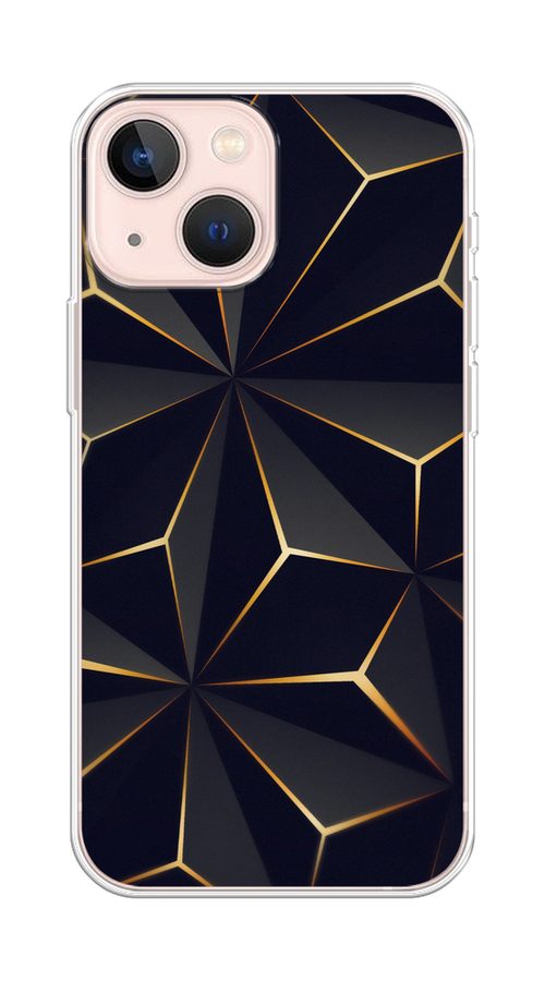 

Чехол на Apple iPhone 13 mini "Черные полигоны", Золотистый;черный, 14150-3